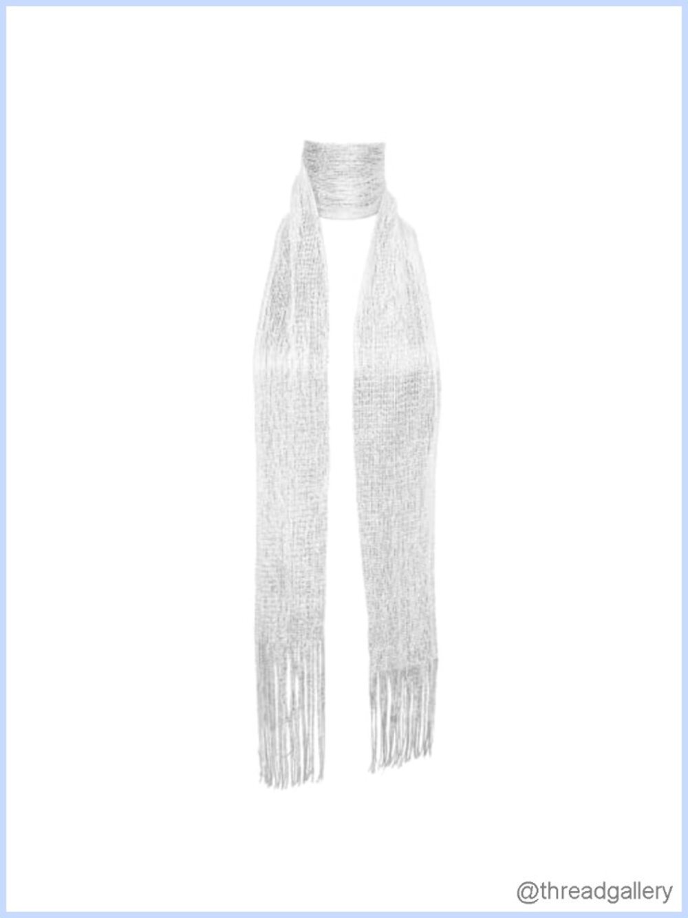 Sequin Skinny Scarf for Women Lightweight Fringe